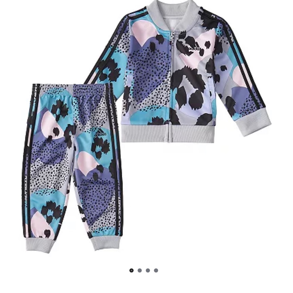 Baby Girl adidas Printed Tricot Track Jacket & Pants Set